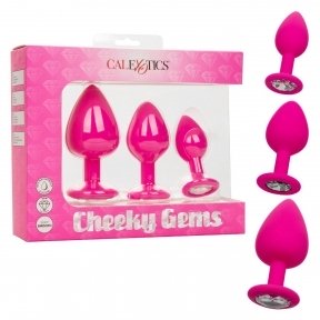 Набір анальних пробок Cheeky Gems 3 розміру, рожеві (CE14654-2)