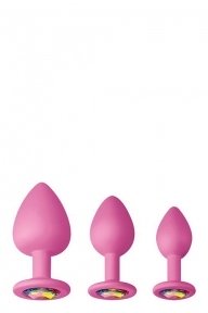 Набор анальных пробок силикон NS Novelties GLAMS SPADES TRAINER KIT PINK (T280777)