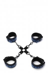 Набір манжет із пряжками для BDSM WHIPSMART DIAMOND HOGTIE BLUE (T160603)