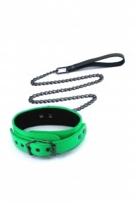 Ошейник с поводком NS Novelties ELECTRA COLLAR & LEASH GREEN (NS280959)