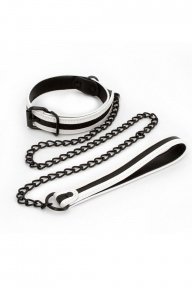 Ошейник с поводком, светятся в темноте NS Novelties GLO BONDAGE COLLAR AND LEASH GREEN (T280848)