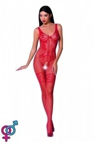 Бодистокинг Passion BS069 red, комбинезон, имитация чулок и боди (PBS069R)