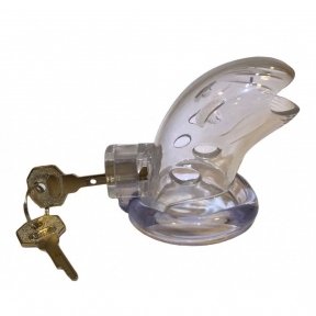 Пояс верности с тремя кольцами Runye Chastity cage прозрачный (509989)