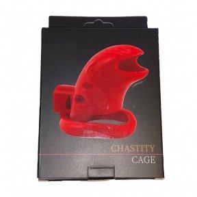 Пояс верности с тремя кольцами Runye Chastity cage красный (510022)
