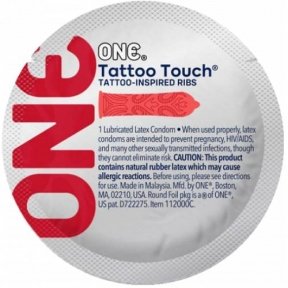 Презерватив One Tattoo Touch красный (ON223442)