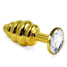 Анальна пробка Gold Spiral Plug Clear (6452LVTOY563)