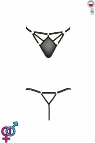 Стрінги з стреп MEGGY THONG black L/XL - Passion Exclusive (PS27710)
