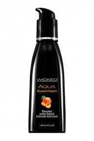 Съедобный лубрикант со вкусом персика WICKED AQUA, 120 мл (T252042)