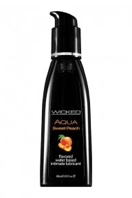 Съедобный лубрикант со вкусом персика WICKED AQUA, 60 мл (T252041)