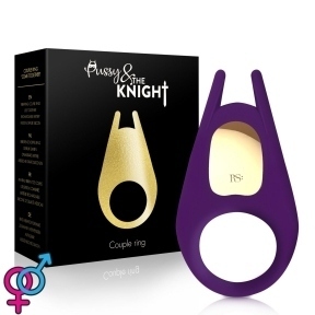 Эрекционное виброкольцо Rianne S: The Pussy & The Knight Couple Ring, 10 режимов работы, мед силикон (SO3872)