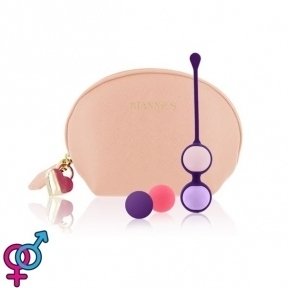Набор вагинальных шариков Rianne S: Pussy Playballs Nude, вес 15г, 25г, 35г, 55г, монолитные (SO3879)