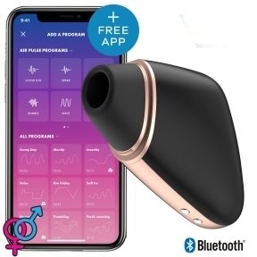 Вакуумний кліторальний стимулятор Satisfyer Love Triangle Black з керуванням через інтернет (SO3894)