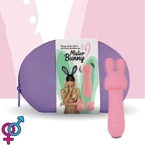 Міні-вібратор FeelzToys Mister Pink Bunny з двома насадками (SO4437)