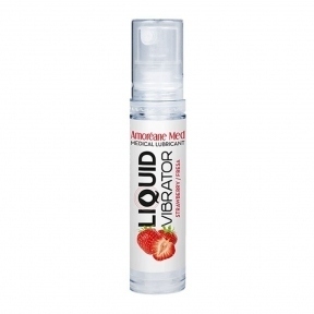 Лубрикант з ефектом вібрації Amoreane Med Liquid Vibrator Strawberry (10 мл) (SO4818)