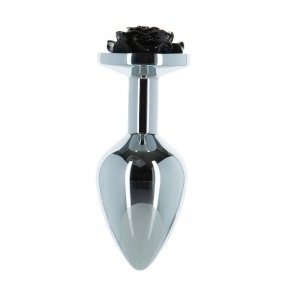 Металлическая анальная пробка Lux Active – Rose Anal Plug – Black (SO5572)