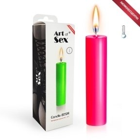 Розовая свеча восковая Art of Sex size M 15 см низкотемпературная, люминесцентная (SO5953)