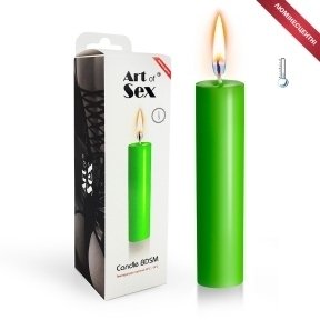Зеленая свеча восковая Art of Sex size M 15 см низкотемпературная, люминесцентная (SO5955)