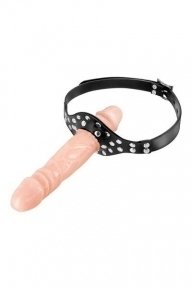 Кляп з подвійним фаллоімітатором Fetish Tentation Double Penis Gag Flesh (SO5989)