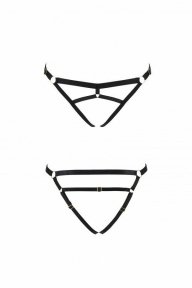 Трусики стрінги зі стреп KELIS THONG black XXL/XXXL - Passion Exclusive (SO6415)