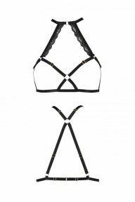 Портупея из стреп с кружевом LORRY BRA black XXL/XXXL - Passion Exclusive (SO6416)