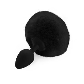Силиконовая анальная пробка М Art of Sex - Silicone Butt plug Rabbit Tail,Черный (SO6694)