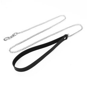 Повідець на ланцюжку з натуральної шкіри Art of Sex - Leash, Чорний (SO6797)