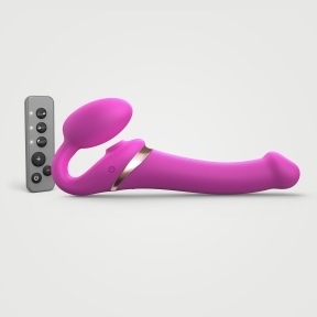 Безремневий вібрострапон із вакуумною стимуляцією Strap-On-Me MULTI ORGASM - M - FUCHSIA (SO6822)