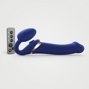Безремневий вібрострапон із вакуумною стимуляцією Strap-On-Me MULTI ORGASM - L - Blue (SO6823)