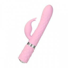 Роскошный кролик с ротацией и вибрацией Pillow Talk Lively, Pink, кристалл Сваровски, тройной отросток (SO6856)