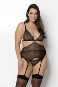 AMBERLY CORSET black 4XL/5XL - Passion (SO7051)