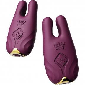 Смарт-вибратор для груди Zalo - Nave Velvet Purple, пульт ДУ, работа через приложение (SO7489)