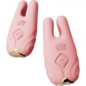 Смарт-вібратор для грудей Zalo - Nave Coral Pink, пульт ДК, робота через додаток (SO7491)