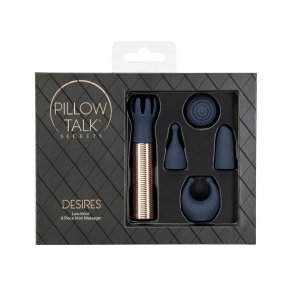 Вібромасажер Pillow Talk Secrets Desires 6-Piece Mini Massager Set - Navy (SO7750)