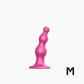 Насадка для страпона Strap-On-Me DILDO PLUG BEADS FRAMBOISE METALLIC - M (SO7819)