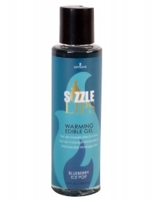 Согревающий массажный гель Sensuva Sizzle Lips Blueberry Ice Pop (125 мл), без сахара, съедобный (SO7830)