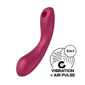 Вакуумный стимулятор с вибрацией Satisfyer Curvy Trinity 1 Red, игрушка 3в1 (SO8407)