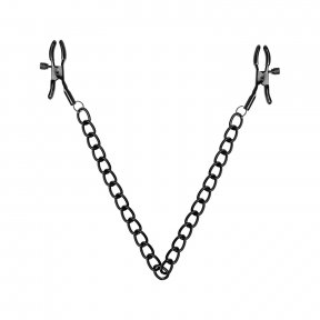 Зажимы для сосков Bedroom Fantasies Nipple Clamps with Chain - Black (SO8817)
