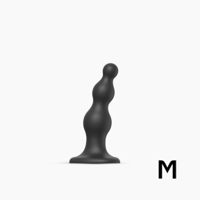 Насадка для страпону Strap-On-Me Dildo Plug Beads Black M (SO8984)