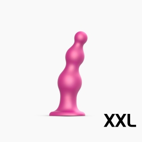 Насадка для страпона Strap-On-Me Dildo Plug Beads Framboise Metallic XXL (SO8990)