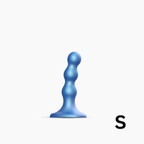 Насадка для страпону Strap-On-Me Dildo Plug Balls Blue Metallic S (SO8992)