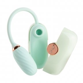 Вакуумный клиторальный стимулятор Otouch Louis Vibrate Teal с виброяйцом, в кейсе (SO9429)
