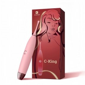 Кліторальний вібратор KISTOY C-King Pink з двома дод. насадками, потужна точкова стимуляція (SO9557)