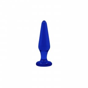Скляна анальна пробка CRYSTAL TAPERED GLASS PLUG MEDIUM BLUE (T280616)