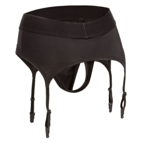 Трусики для страпону з широким поясом California Exotics Boundless Thong with Garter S/М (CE14237)