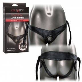 Трусики для страпону Universal Love Rider Platinum Harness, шкірозамінник, чорні (CE12777)