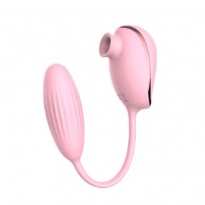 Вакуумный стимулятор клитора с виброяйцом High End Suction Love Egg PINK (560431)