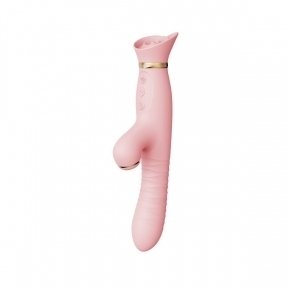 Вібратор з ротацією і вакуумної стимуляцією ZALO ROSE RABBIT PINK (ZL30141)