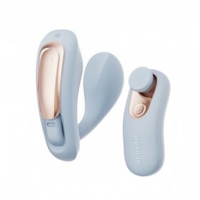 Вібратор у трусики з пультом керування Qingnan No.6 Wireless Control Beige, блакитний (Q96619)