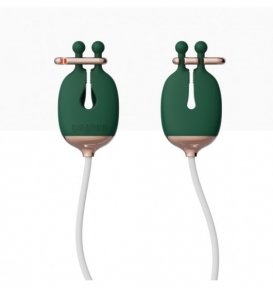 Зажимы для сосков с вибрацией Qingnan No.2 Vibrating Nipple Clamps Green (Q92000)