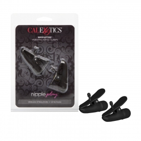 Зажимы на соски с вибрацией California Exotic Novelties, черные, 7 см (CE12921-1)